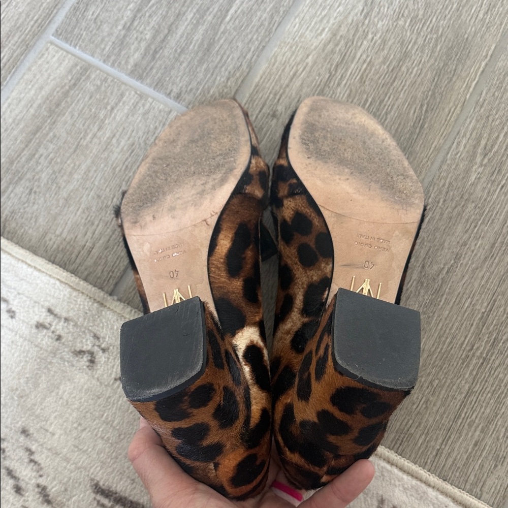 Tamara Mellon Leopard Print Pony Hair Loafers - Brown & Black - Picture 3 of 4